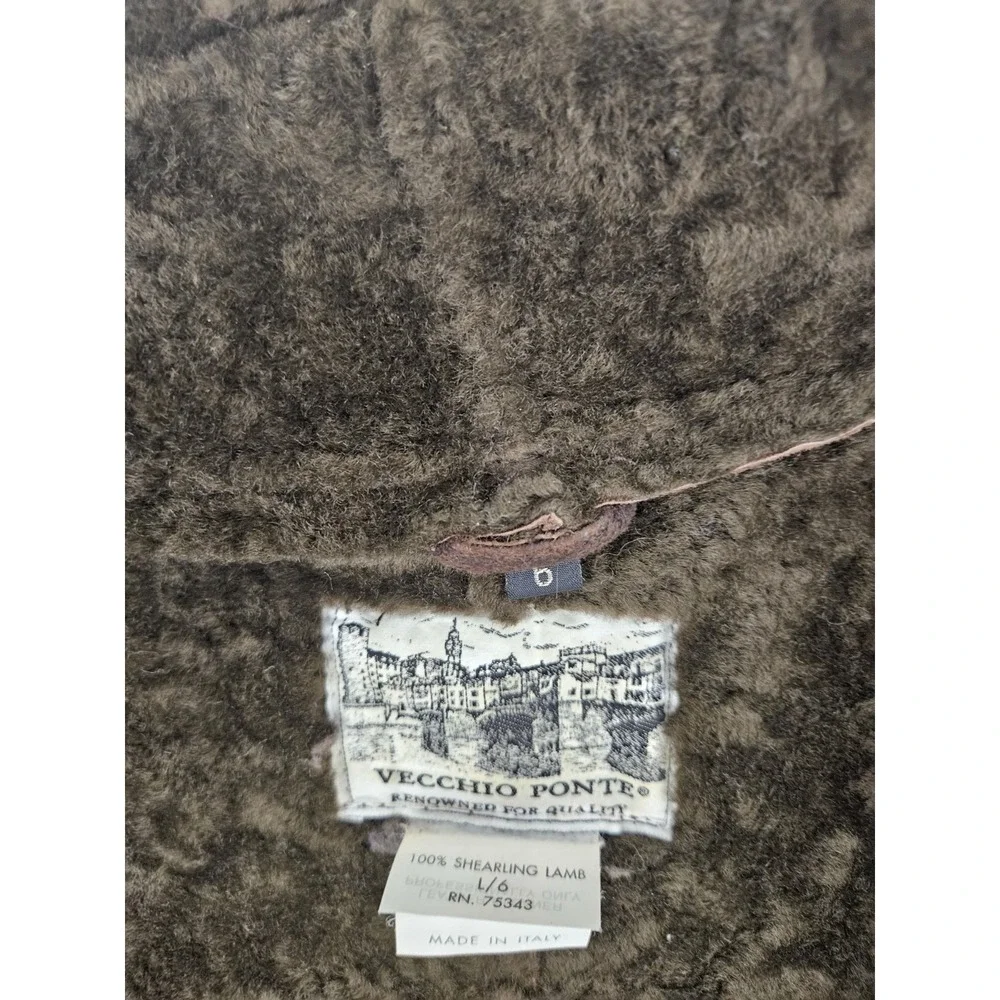 VECCHIO PONTE 100% Shearling Lamb Leather Jacket Sz 6 Made in Italy - Picture 6 of 8